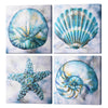 Coastal Beach Seashells Starfish Canvas Art - 20" x 20"